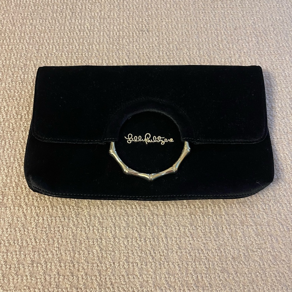 Lilly Pulitzer Black Velvet Clutch